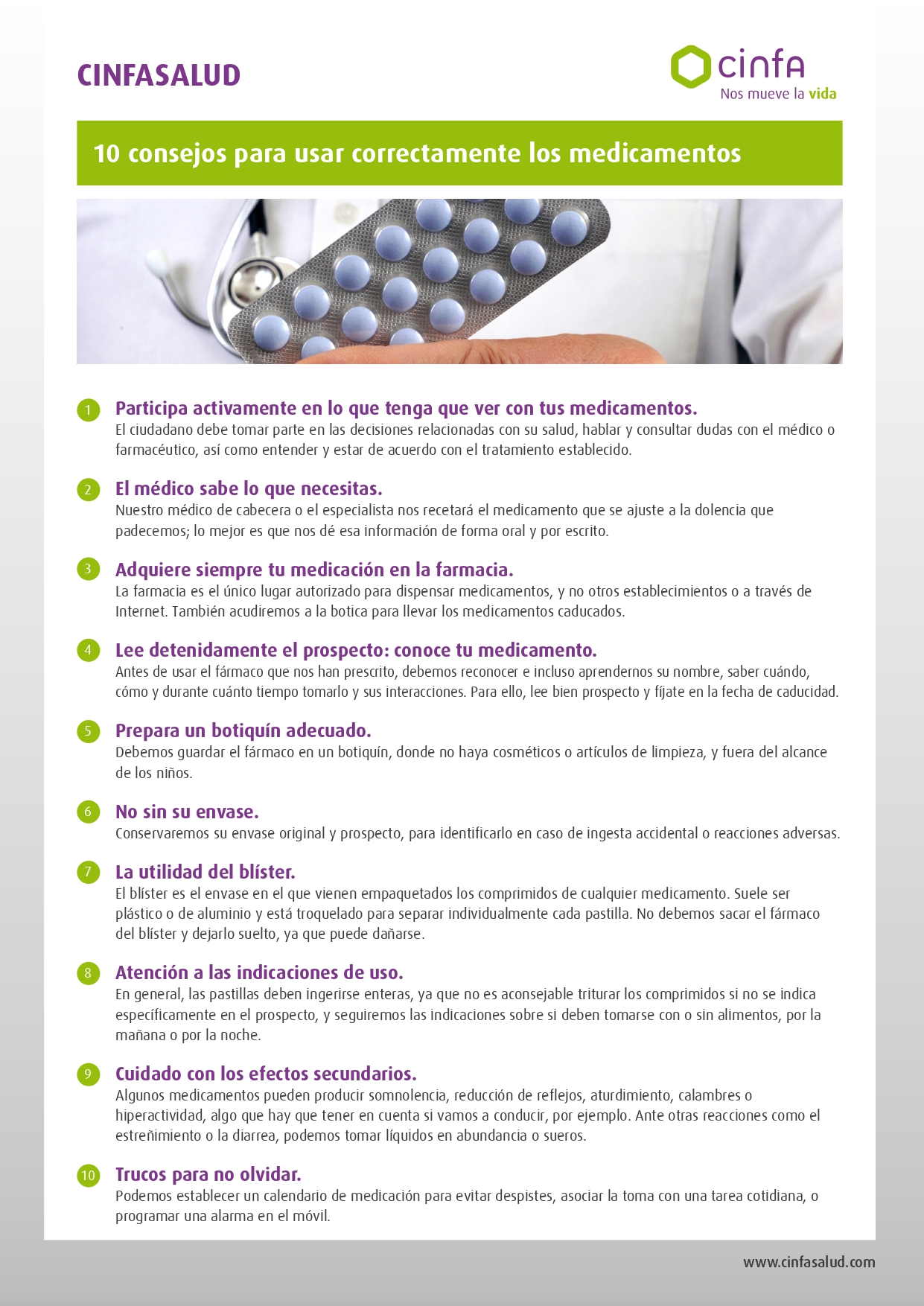 10 consejos para el uso correcto de los medicamentos consejos medicamentos cinfasalud page 0001 - 10 consejos para el uso correcto de los medicamentos