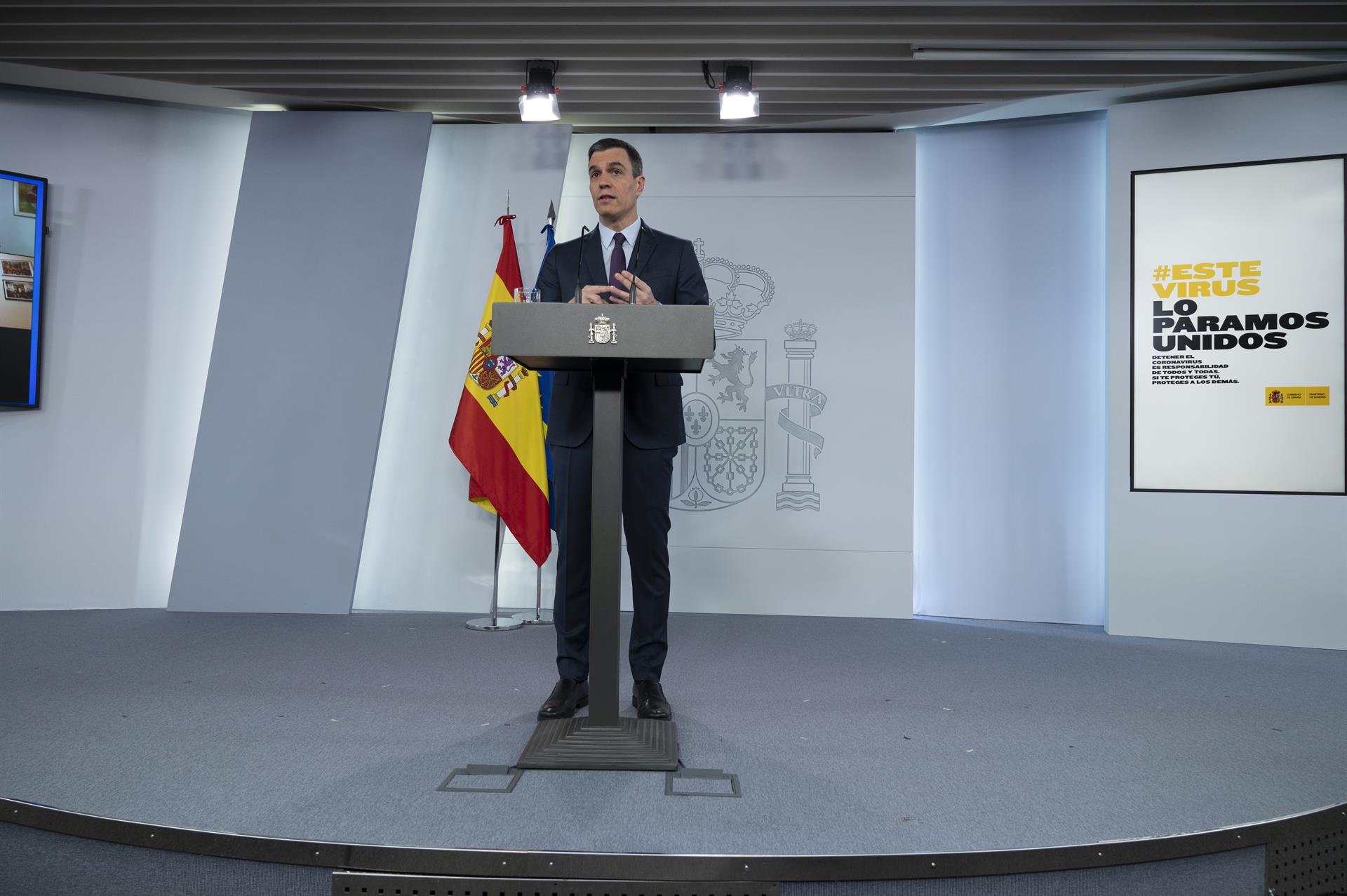 Pedro Sánchez comunicando las fases de desescalada del confinamiento