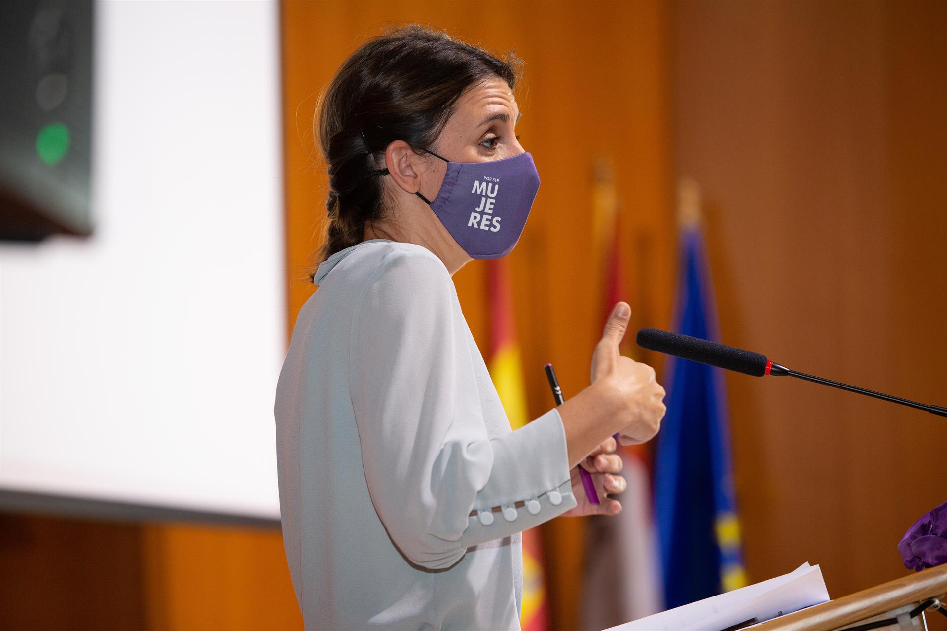 La ministra de Igualdad, Irene Montero, interviene en la inauguración del I Congreso Internacional de Educación y Género, a 7 de julio de 2021, en Soria, Castilla y León, (España). - Concha Ortega Oroz - Europa Press