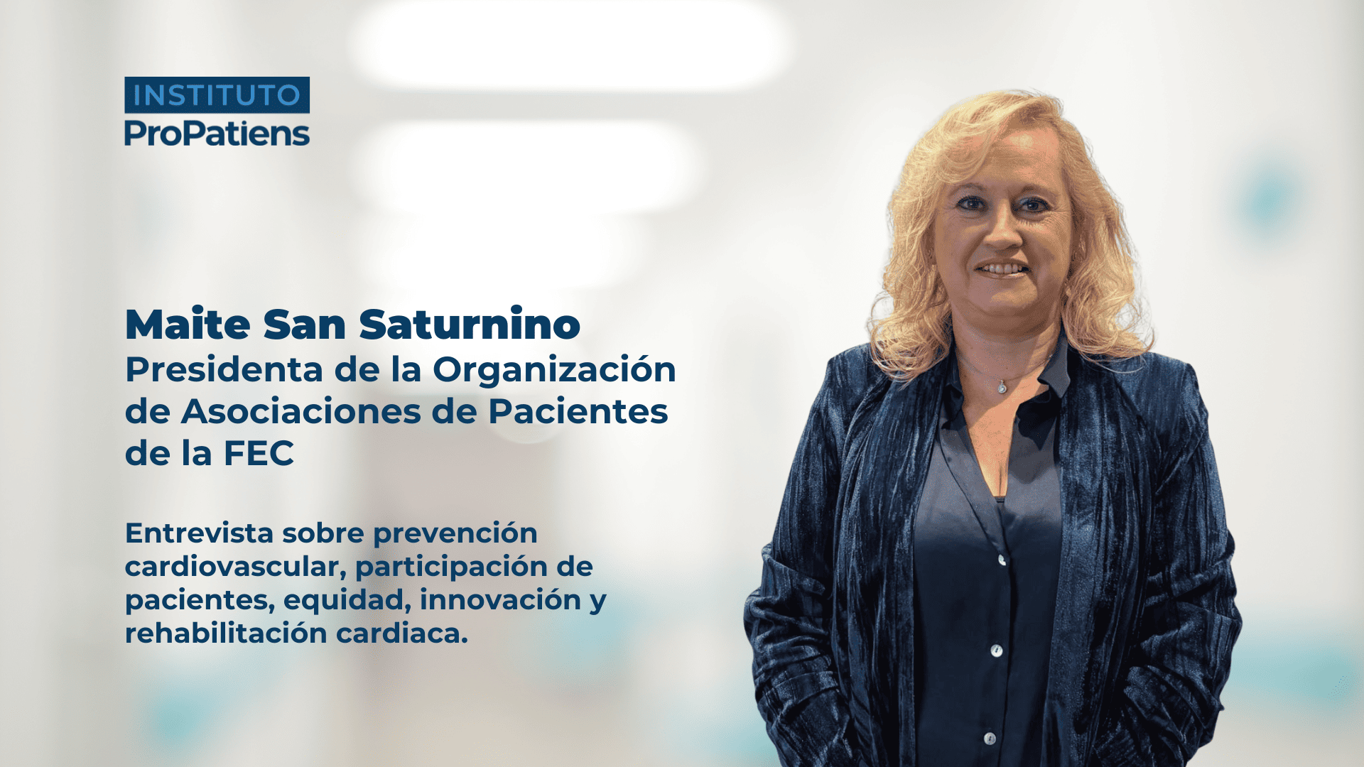 Entrevista a Maite San Saturnino Presidenta de la Organización de Asociaciones de Pacientes de la FEC Retrato de Maite San Saturnino, presidenta de la Organización de Asociaciones de Pacientes de la FEC
